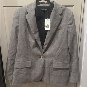 Ralph Lauren Black/Red Plaid Blazer